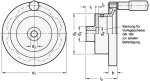 Schijfhandwiel voor positie-indicator GN 323.8-125-B12-R