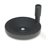 Disc handwheel with bore GN 323-100-B10-R without groove, black, twist grip
