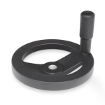 Handrad mit Bohrung GN 324-140-B14-R ohne Nut, schwarz, Drehgriff