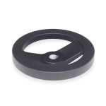 Handrad mit Bohrung GN 324-140-K16-A mit Nut, schwarz, ohne Griff