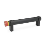 Straight tubular handle with switch GN 331-200-SW-T0-2 black, emergency stop