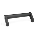 Tubular handle, inclined, rear mounting GN 333-28-500-A-SW Plastic-coated, black RAL 9005