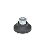 Articulated foot without rubber pad GN 343.3-25-M8-A Base PA black, IG