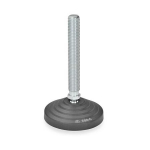 Scharniervoet zonder moer, met rubberen pad GN 344.2-60-M12-43-AG Elesa, gegalvaniseerd staal, ESD-KU antistatisch