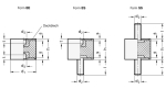 Rubberen buffer GN 351-100-40-M16-EE-40 Inwendige schroefdraad aan beide