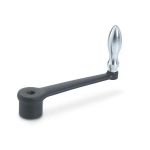 Hand crank straight DIN 469-100-B10-D Bore, handle rotatable