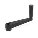 Hand crank with hole GN 471-80-B10 Aluminium, black