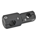Kreuzklemmhalter, verdrehbar GN 475-B8-B8-ELS schwarz eloxiert
