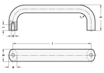 Bügelgriff gerade GN 565-26-400-SW Alu schwarz RAL 9005