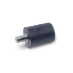 Draaibare cilinderknop GN 599.5-14-M6-9 PA zwart, roestvrijstalen bouten