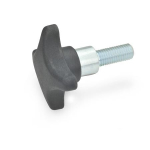 Kreuzgriffschraube GN 6335.4-TE-50-M10-25 PA schwarz, Buchse vorstehend