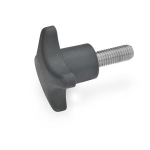Kreuzgriffschraube GN 6335.5-ST-50-M10-30 Edelstahlgewinde, PA schwarz
