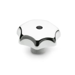 Star grip with threaded hole DIN 6336-AL-63-M10-D-PL Polished aluminium