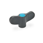 Flügelmutter, Kappe blau GN 634.1-48-M8-E-DBL Edelstahl, Elesa