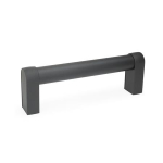 System handle GN 669-28-200-A-SW Aluminium SW RAL 9005, rear mounting