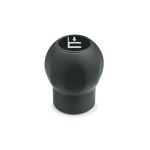 Ball handle, transparent cover cap GN 675.1-43-M10-DTR Softline, Elesa