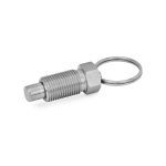 Indexing plunger with pull ring GN 717-3-M6-A-NI stainless steel