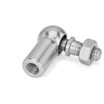 Angle joint with threaded pin DIN 71802-10-M6-CSN Stainless steel, w. safety clip