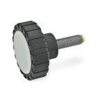 Rändelgriff GN 7336.5-34-M6-15-MS Gewindestift Edelstahl MS-Druckzapfen