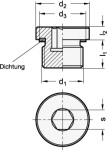 Screw plug with FPM seal GN 749-M8X1-B
