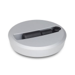 Disc handwheel with reversible handle GN 923.3-125-B12-R-SR silver matt coated