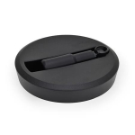 Disc handwheel with reversible handle GN 923.7-125-B12-R-SW black, handle swivelling back