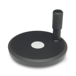Disc handwheel with handle GN 923-125-K14-R-SW black textured coating