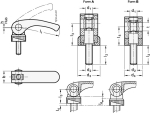 Excentrische klem met schroef GN 926-63-M6-25-A Elesa 33472