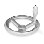 Handwheel with fixed handle DIN 950-AL-140-B14-F Aluminium, bore without groove