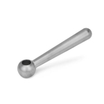 Conische handgreep schuin DIN 99-100-B12-L-NI Roestvrij staal, boring H7
