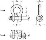 Beugel, gebogen GN 585-11-A Schroefbout