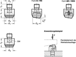 Pendelelement GN 709.15-13-M6-B Edelstahl, Druckfläche plan