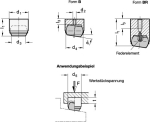 Pendelelement GN 709.25-12-B Edelstahl, Druckfläche plan