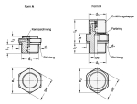 Ontluchtingsventiel, lage versie GN 883-M10X1-20-A-MS messing
