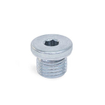 Schroefplug, staal DIN 908-ST-G1/2-AA met aluminium afdichtingsring
