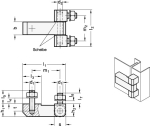 Hinge with rear fastening GN 129.2-45-40-C-NI Stainless steel 1.4305