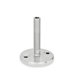 Stellfuß mit Bohrungen & Gummiauflage GN 23-120-M20-200-D1-U Edelstahl