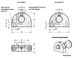 Bevestigingsstuk, zwart GN 412.1-35-M10X1-1