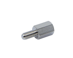 Afstandsbout type B met zeskant SW7,4x10 mm, spie 8 mm, IG/AG Vernikkeld messing