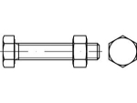 Sechskantschraube ISO 4017-8.8 M 24x60 mm, feuerverzinkt, mit Mutter CE-konform SB-Garnituren nach EN 15048