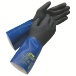 Gloves, Niril chemical protection Size 9 L=350 mm blue/black Uvex rubiflex S XG35B