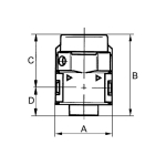 3/2-Wege Kugelhahn Serie multifix-mini IG 1800l/min Entlüftungsbohr. Knebelgriff, abschließbar, 90° drehbar