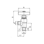 Angle shut-off valve AG 3/8", DN8, max 40 bar Brass, with plastic handwheel
