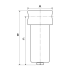 Filter Edelstahl IG 1/4", 2500l/min, max 50 bar Edelstahl 1.4404