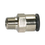 Einschraubsteckverbinder gerade AG 3/8"R kon. x SD8, L 24,9 mm click-clock, Messing vernickelt