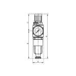Filterregelaar multifix-mini serie IG DN5, 0,5-10 bar Manometer, metalen reservoir