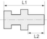Rechte schroefconnector met WD GE08LR1/2WD 71, compleet Roestvrij staal, eigen merk