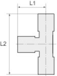 L-schroeffitting AG 2x Roestvrij staal 1.4404