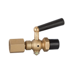 Stopcock for pressure gauge IG 1/2", PN 25 bar, SW27 Spigot/rotatable socket, brass
