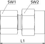 Aansluitfitting voor manometer MAV06LR1/4, max 315 bar, pijp 6 Gegalvaniseerd staal, com. M. moer/snijwerk.